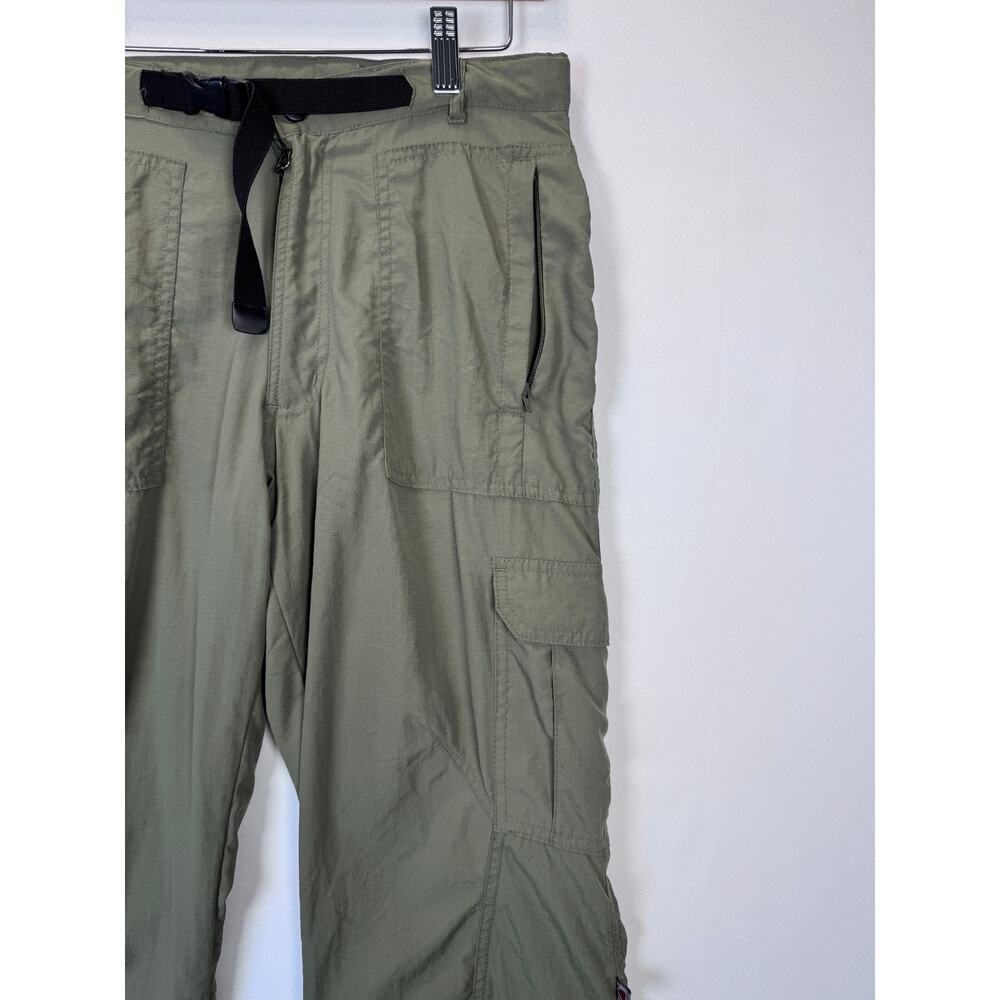 Alpine Womens S Olive Green Cropped Hiking Cargo Pants Built In Belt Pockets - Picture 2 of 8